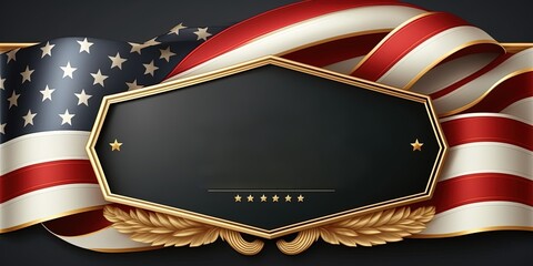 Luxury Memorial Day banner whit copy space, USA Veterans day background, Template for horizontal banner, Veteran's day poster. space for text. by ai generative