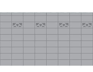 日本のブロック塀　イラスト素材