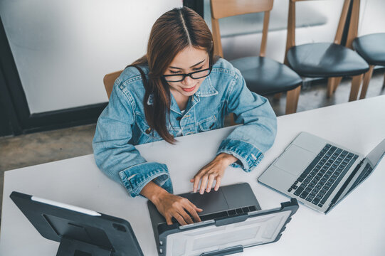 Female programmer working on coding, software development and web design.Concept technology development.