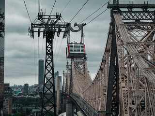 Roosevelt Cable Car Tram by Queensborough Bridge on The Way to Roosevelt Island 