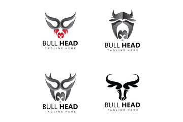 Bull Head Logo, Farm Animal Vector, Livestock Illustration, Company Brand Icon