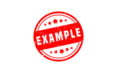 EXAMPLE rubber stamp with grunge style on white background