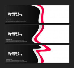 set of professional banner design. abstract banner template. red wavy banner template. indonesian flag banner template. 