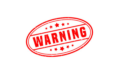 WARNING rubber stamp with grunge style on white background