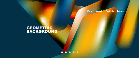 Colorful geometric background landing page. Vector illustration for wallpaper, banner, background, leaflet, catalog, cover, flyer