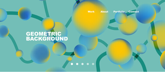 Connected dots geometric landing page background. Vector Illustration For Wallpaper, Banner, Background, Card, Book Illustration, landing page