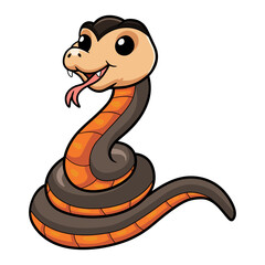Cute golden crowned snake cartoon