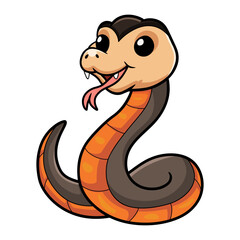 Cute golden crowned snake cartoon