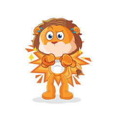 lion boxer character. cartoon mascot vector