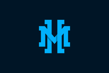 Letter H and M Monogram Logo Design Vector