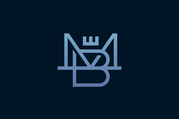 Letter M and B Monogram Logo Design Vector