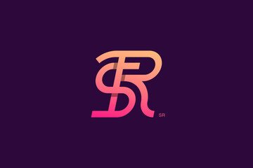 Letter S and R Monogram Logo Design Vector