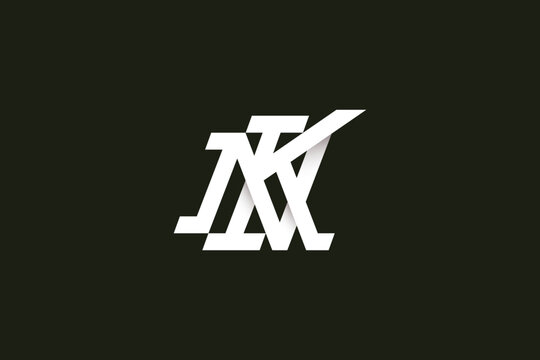 Letter N and K Monogram Logo Design Vector
