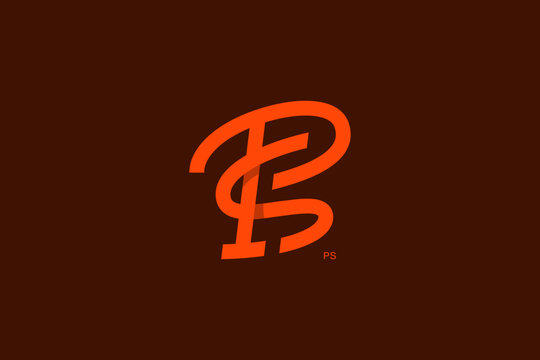 Letter P and S Monogram Logo Design Vector