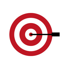 Red target arrow. Business strategy achievement. Vector illustration.