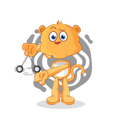lioness hypnotizing cartoon. cartoon mascot vector