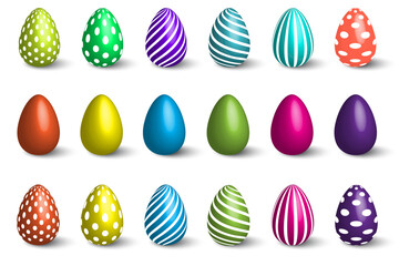 easter eggs set. Spring decoration. Vector illustration.