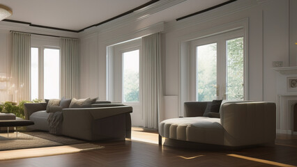 Mansion Living Room of the Elite, Generative AI