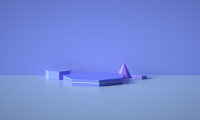 3D rendered geometric booth background