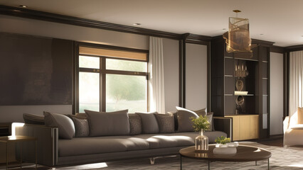 Fototapeta premium Fascinating Living Room in a Mansion, Generative AI