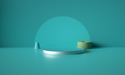 3D rendered geometric booth background