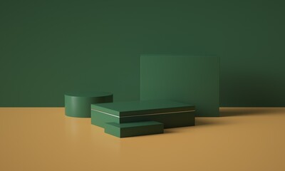 3D rendered geometric booth background
