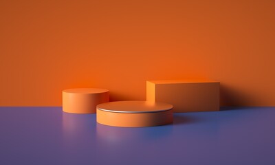 3D rendered geometric booth background