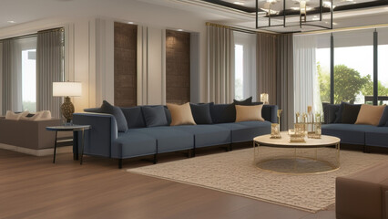 Premium Living Room in a Mansion, Generative AI