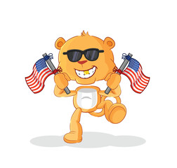 lioness american youth cartoon mascot vector