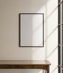 Minimalist frame mockup above the table