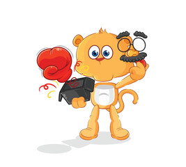 lioness prank glove in the box. cartoon mascot