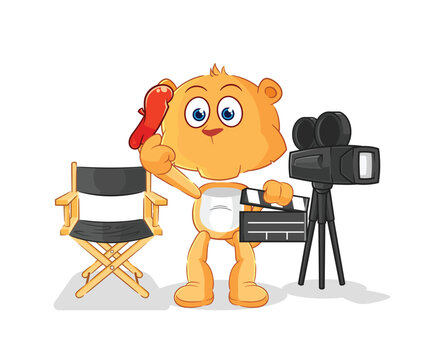 lioness director mascot. cartoon vector