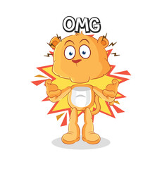 lioness Oh my God vector. cartoon character