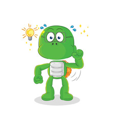 turtle got an idea cartoon. mascot vector