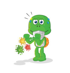 turtle refuse viruses cartoon. cartoon mascot vector