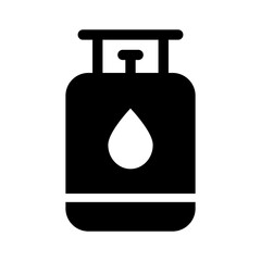 Household gas cylinder silhouette icon. Fuel. Vector.