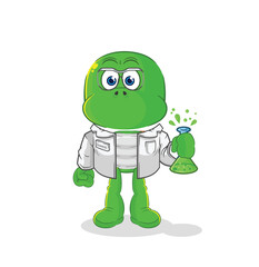 turtle scientist character. cartoon mascot vector