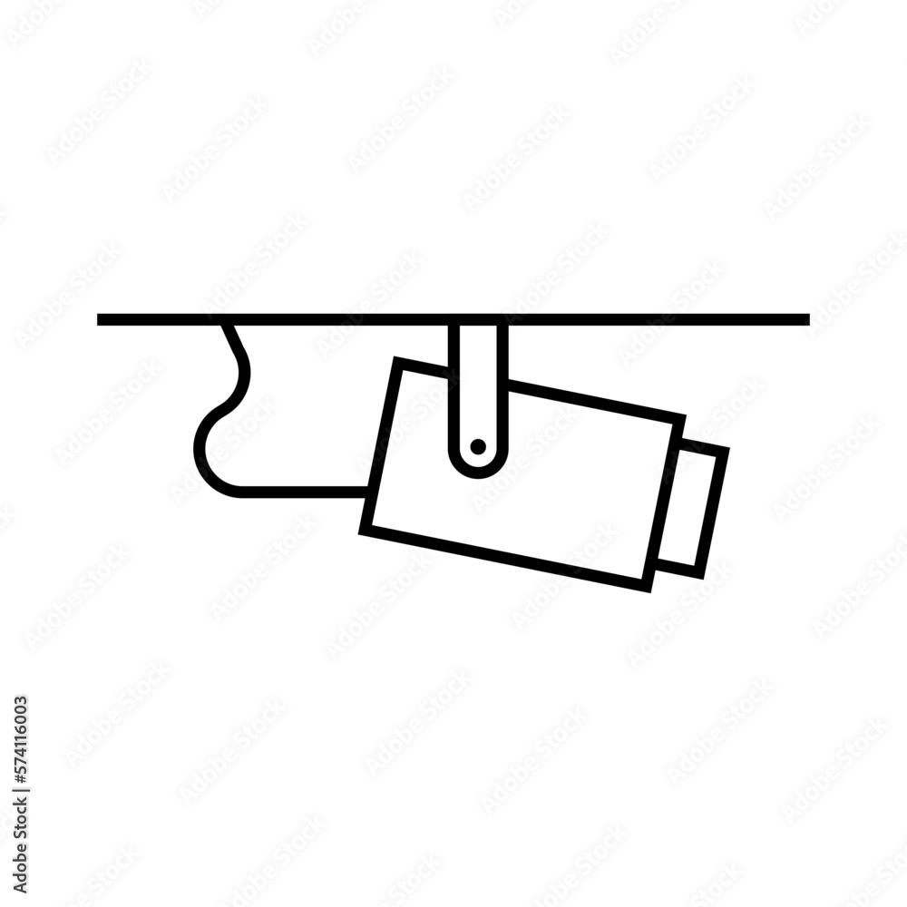 Poster simple ceiling surveillance camera and code icon. security camera. vector.
