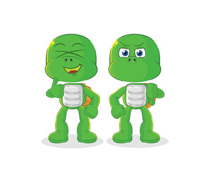 turtle thumbs up and thumbs down. cartoon mascot vector