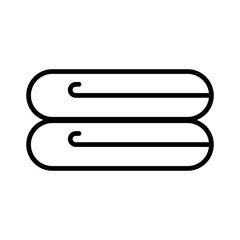 Stacked simple towel icons. Vector.