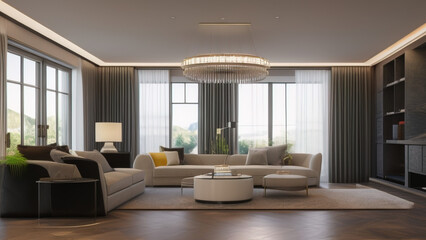 Fototapeta premium Enchanting Living Room in a Mansion, Generative AI