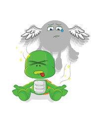 turtle spirit leaves the body mascot. cartoon vector