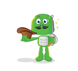turtle fencer character. cartoon mascot vector