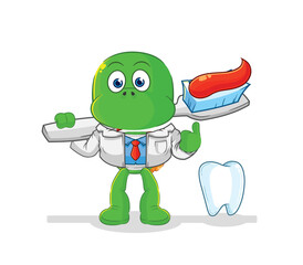 turtle dentist illustration. character vector