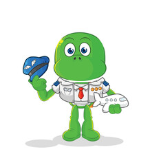 turtle pilot mascot. cartoon vector