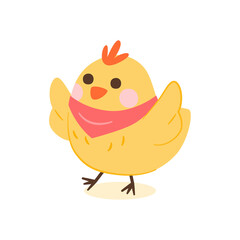 Cute Little Chicken Character, Illustration, Transparent