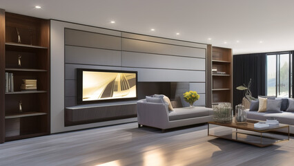 Majestic Living Room in a Mansion, Generative AI