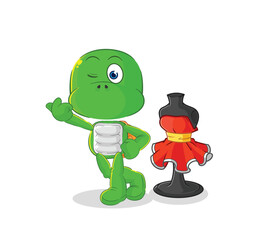 turtle fashion designer vector. cartoon character
