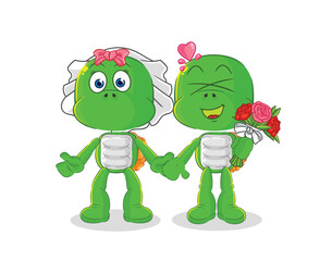 turtle wedding cartoon. cartoon mascot vector
