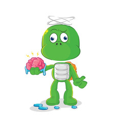 turtle no brain vector. cartoon character